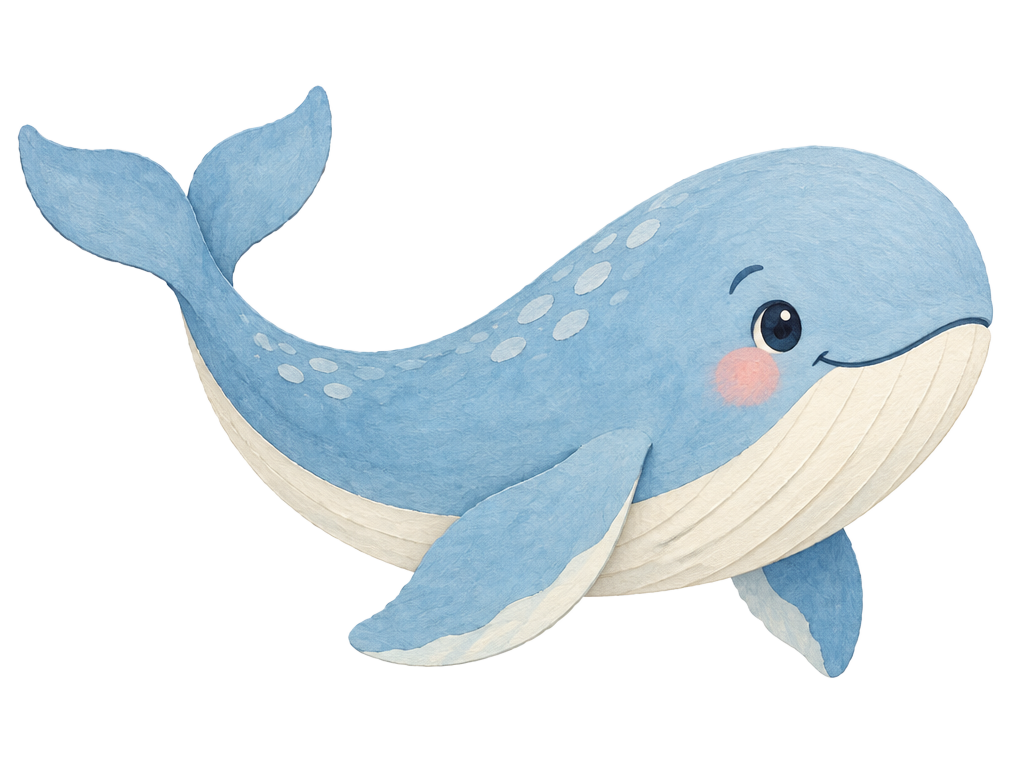 Baleia azul sorridente